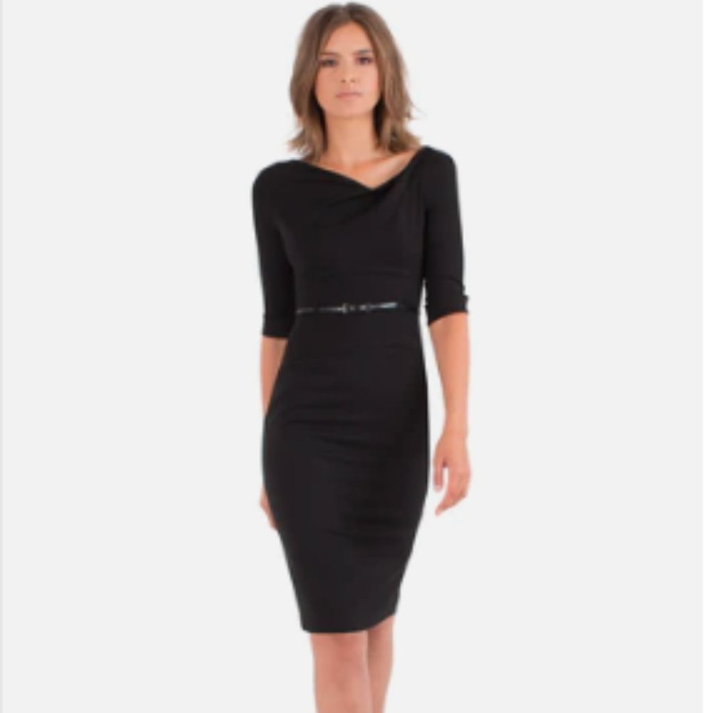 Black Halo | Classic 3/4 Sleeve Jackie O Sheath Dress Size 8